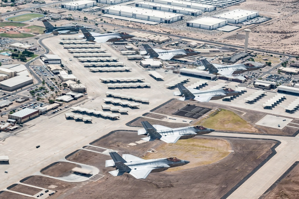 Aerial view of Luke Air Force Base Glendale Arizona