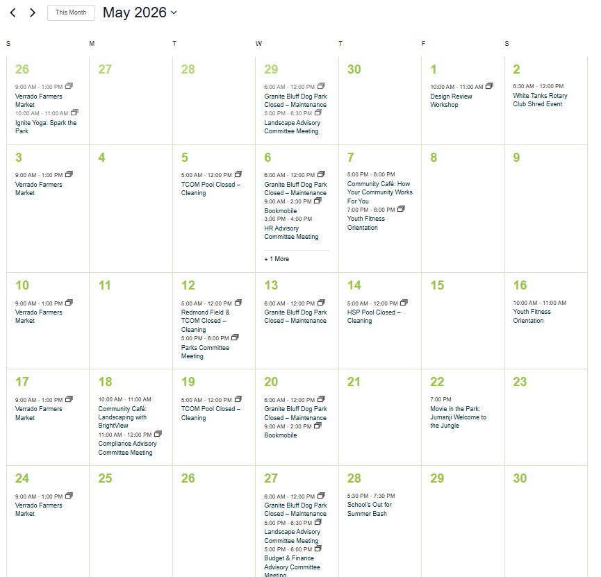 Verrado May 2026 Events Calendar