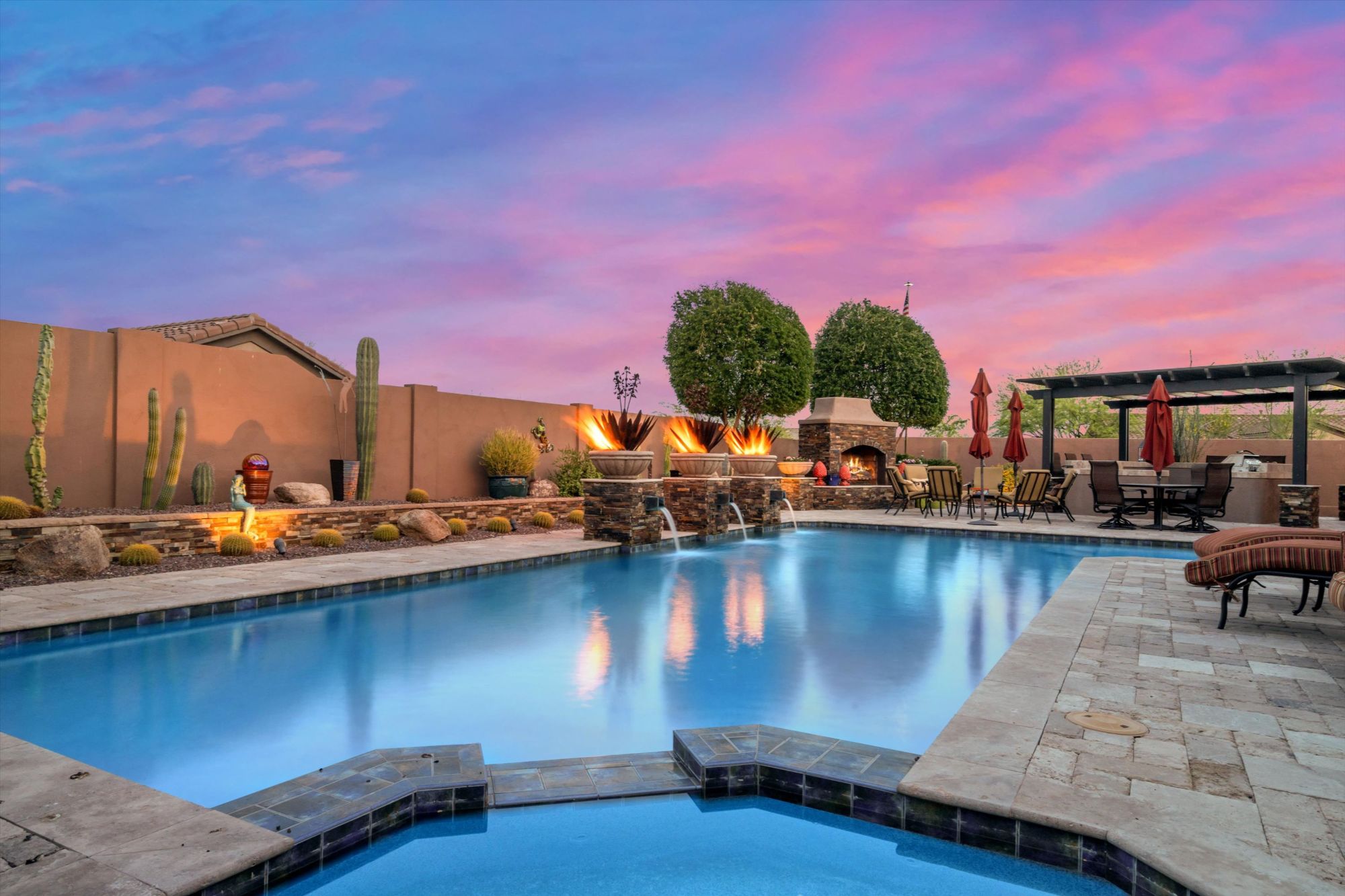 Resort-style pool and backyard — Arizona luxury listing