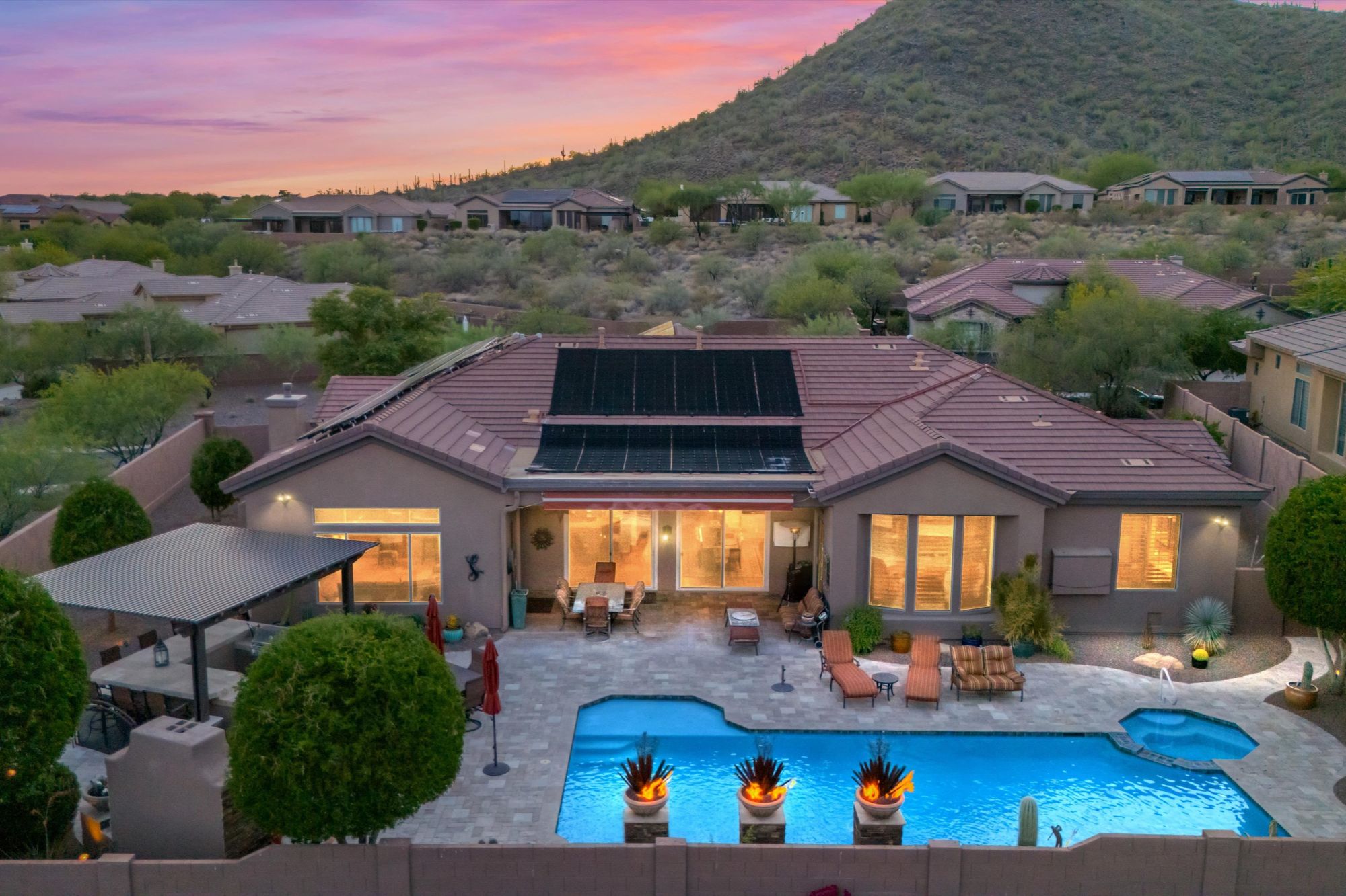 Aerial twilight view — Anthem Country Club, Phoenix AZ