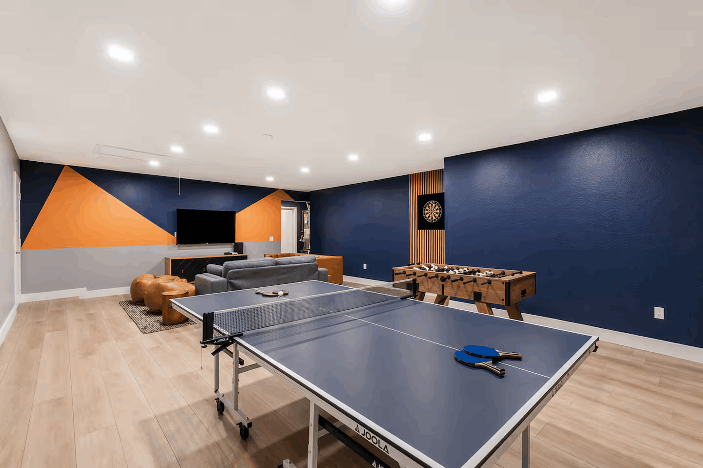 Garage converted to game room after — Solterra Haus STR Mesa AZ