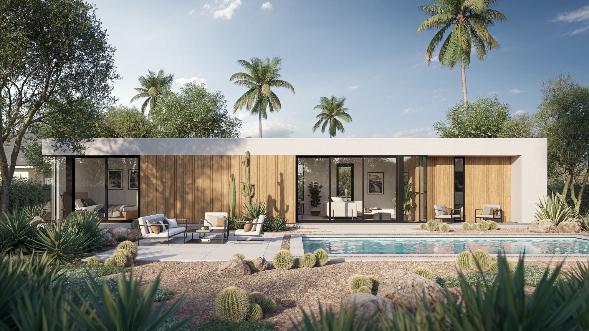 Arizona ADU guest house exterior backyard Phoenix Scottsdale rendering