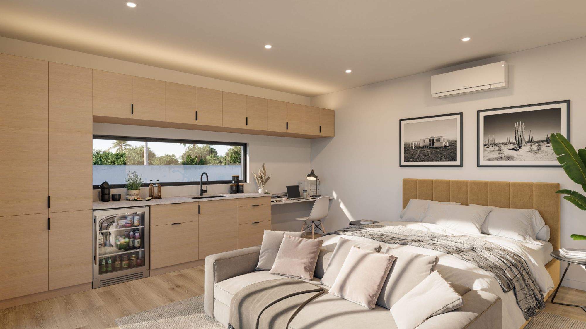 Arizona ADU living room interior rendering Phoenix guest house