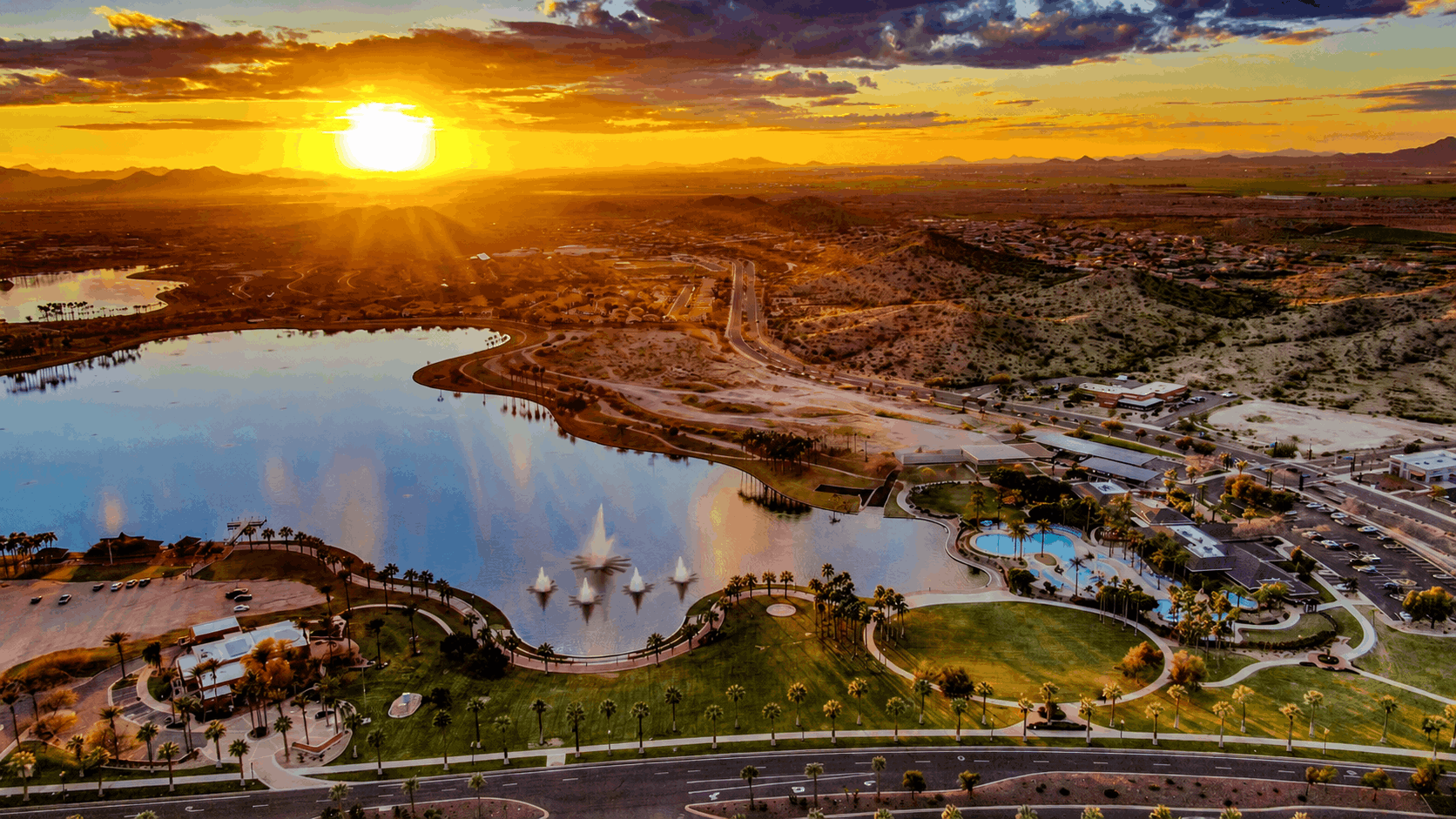 Estrella Mountain Ranch West Valley Goodyear Arizona — aerial community view