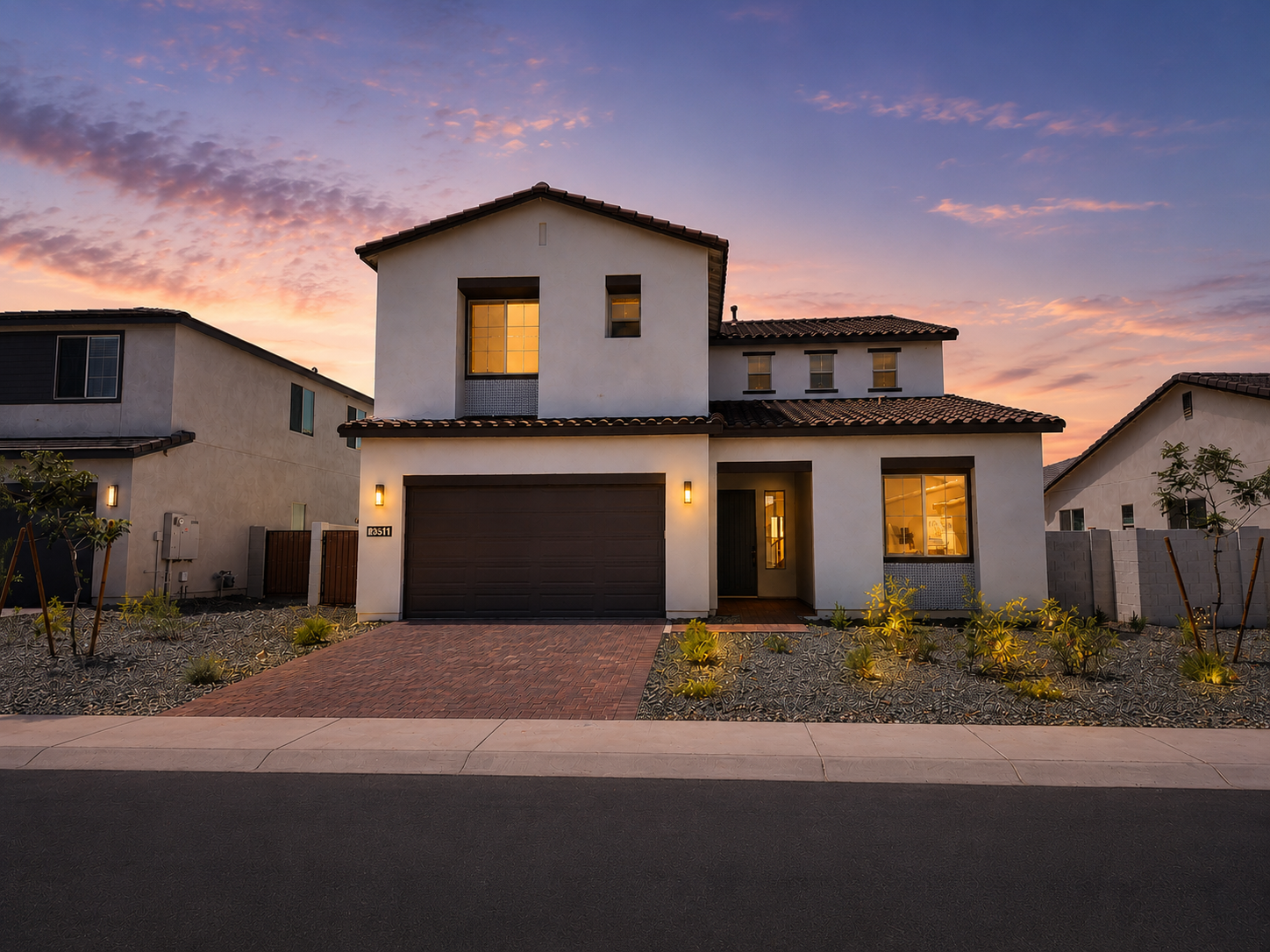Exterior of the new-construction Soleo home by TriPointe Homes in San Tan Valley, AZ