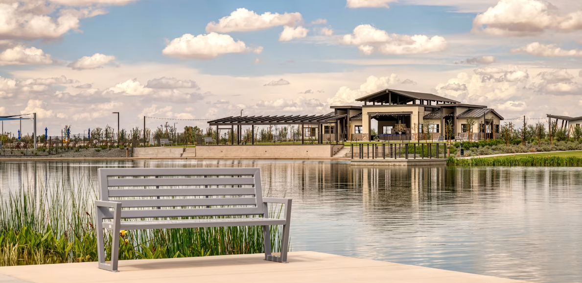 Community lake at Soleo in San Tan Valley, Arizona