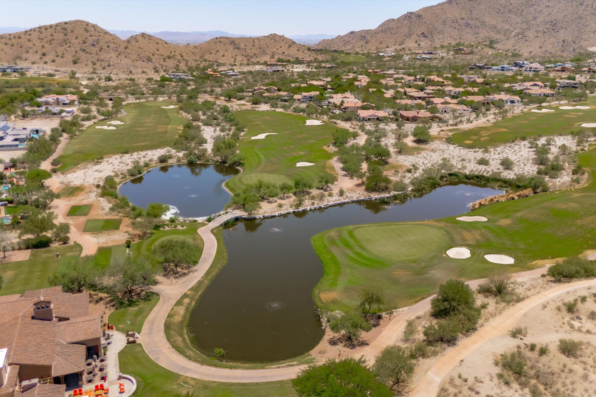 Aerial view of Verrado Golf Club and surrounding neighborhoods in Buckeye AZ.