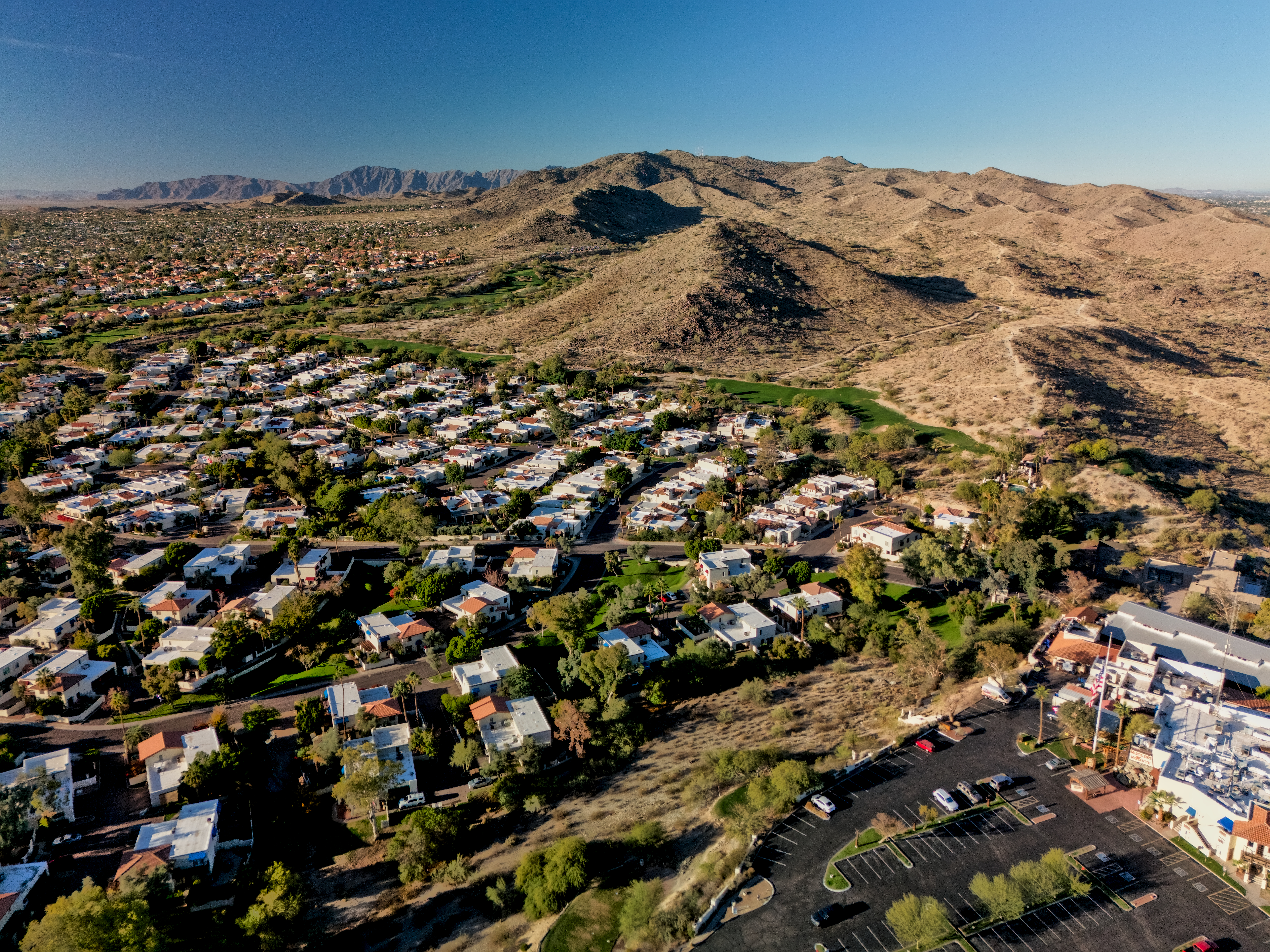 Aerial view of a Greater Phoenix residential neighborhood