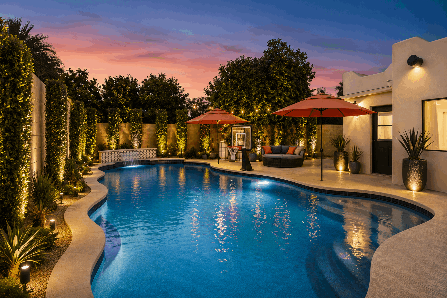 Pool area rendering, future plans