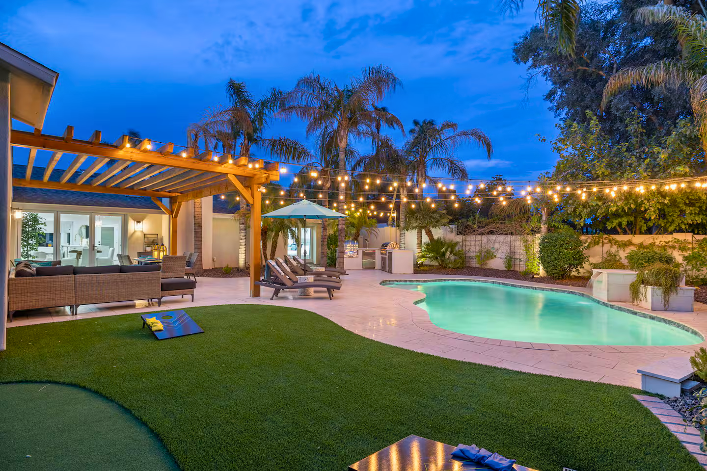 Backyard and pool at 4435 E Kings Avenue