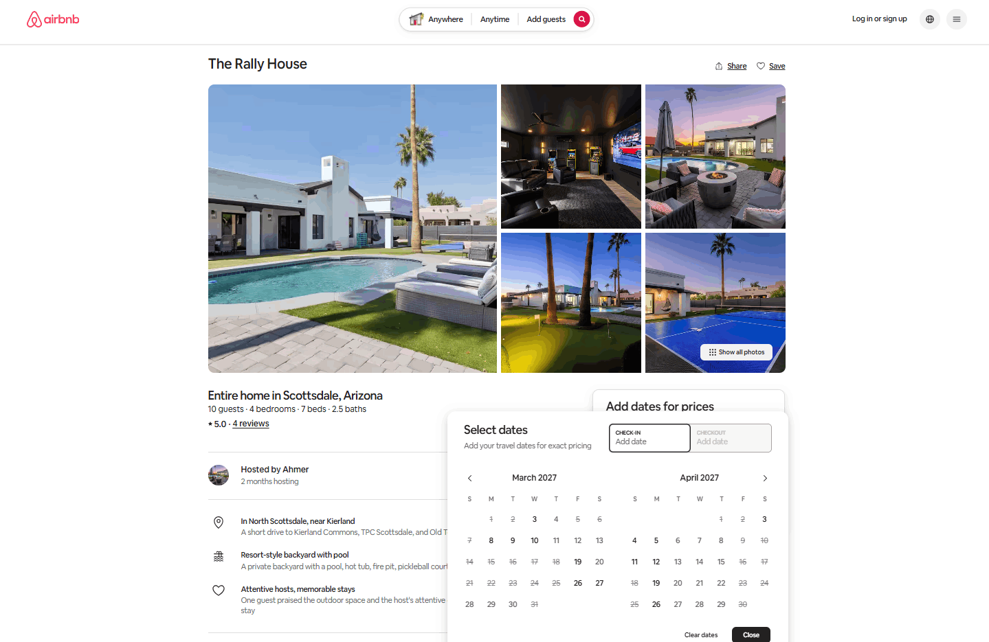 Airbnb booking calendar for 14241 N 54th St, screenshot 4