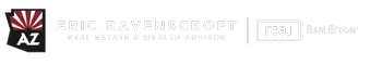Eric Ravenscroft logo – Arizona real estate and wealth advisor with The Ravenscroft Group at Real Broker. Professional brand mark featuring the Arizona state icon and Real Broker emblem, representing top-tier real estate services, new-construction expertise, and investment-focused guidance across the Greater Phoenix Metro.