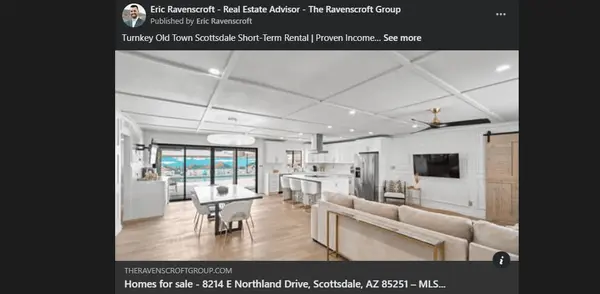 Social media real estate ad featuring Old Town Scottsdale short-term rental demonstrating strategic digital marketing and targeted online property exposure.