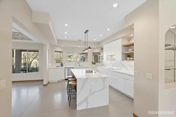 Modern kitchen rendering showing upgraded finishes and open design concept used in strategic real estate marketing to reduce buyer hesitation and highlight potential value.