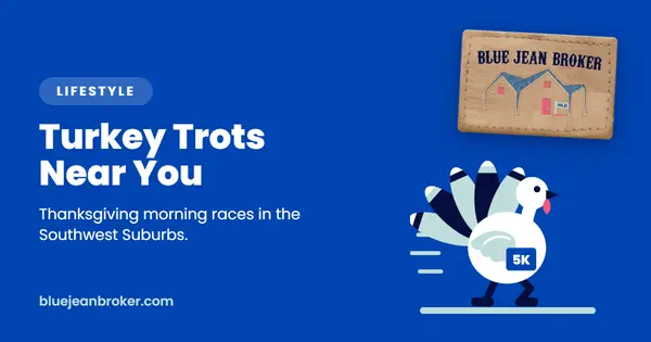 feature image of Turkey Trots in the Southwest Suburbs for 2026 (and Thanksgiving Day Races With a Kids' Run)