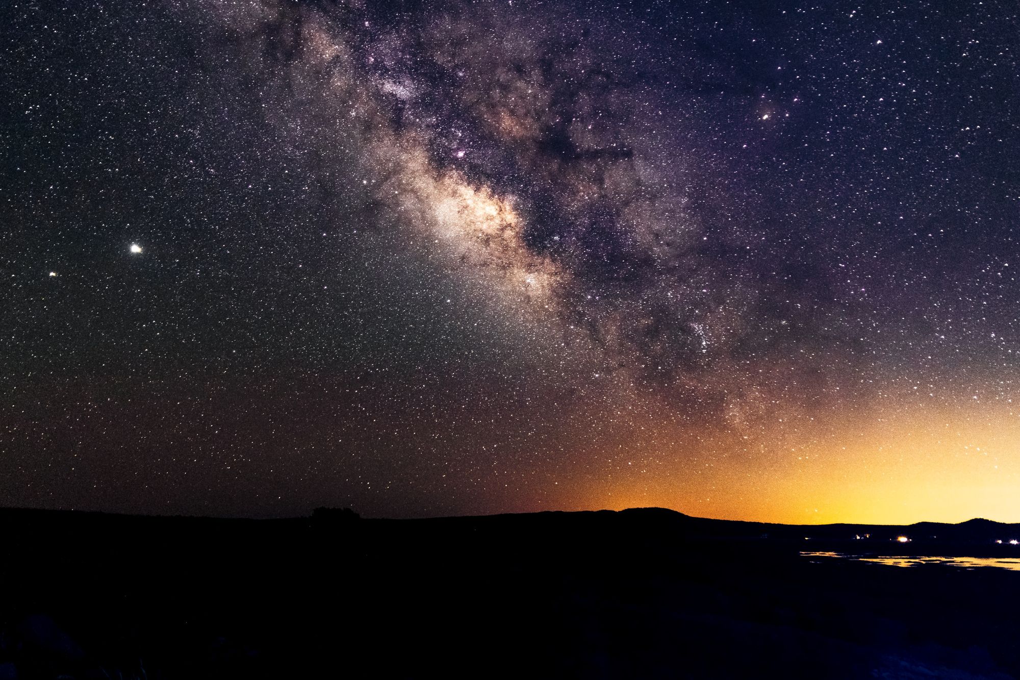 Night sky over the forest in northern Arizona
