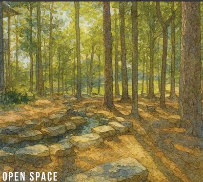 Concept sketch of ponderosa forest open space