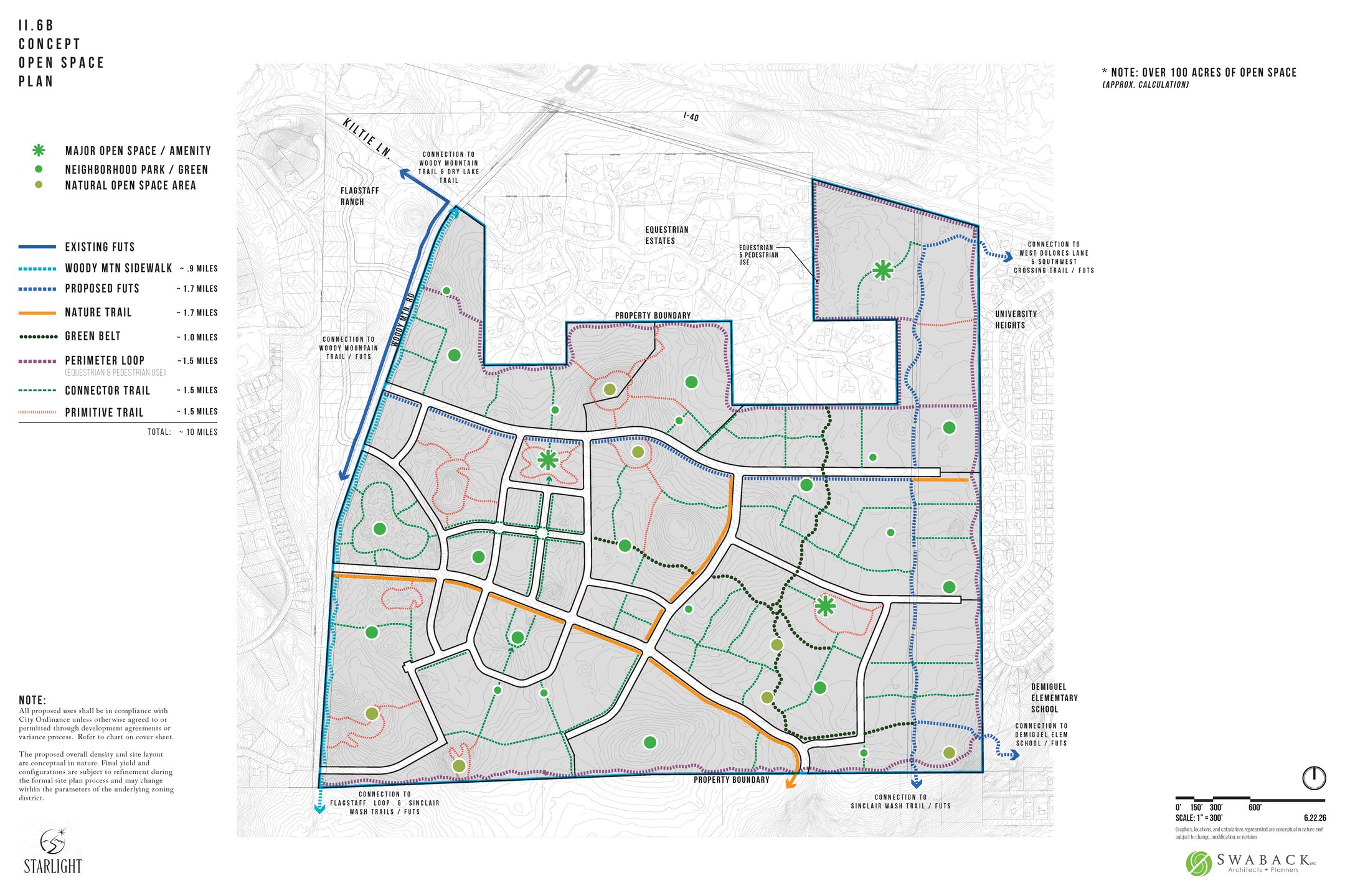 Starlight trails and open space plan