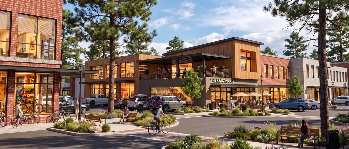 Rendering of a village cafe at Starlight