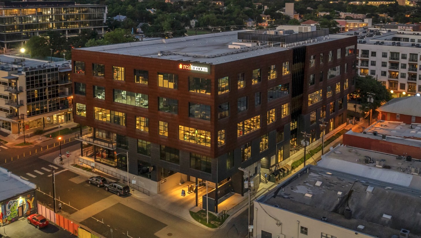 Modern office building in East Austin representing Realtor.com HQ