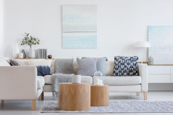 blue grey couch