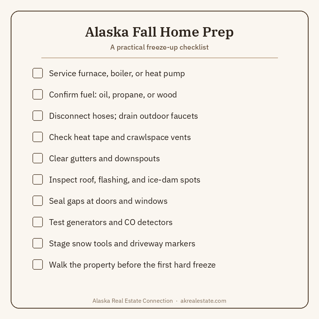 Alaska Fall Home Prep Checklist