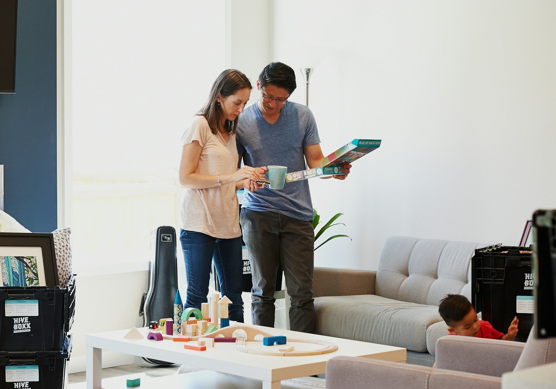 two people looking at documents