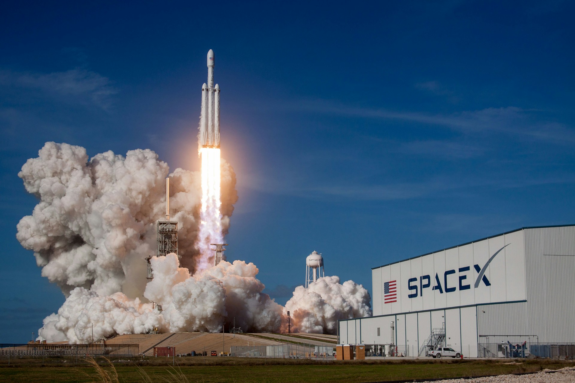 rocket launching near SpaceX