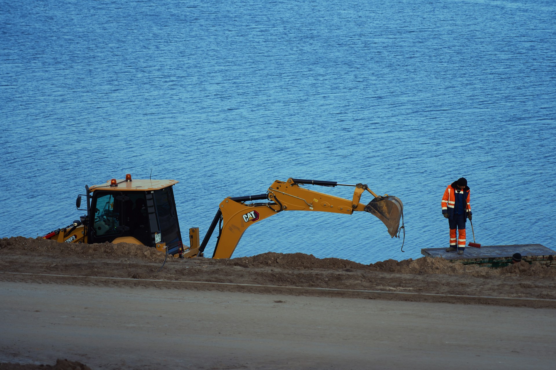 Ongoing construction near water