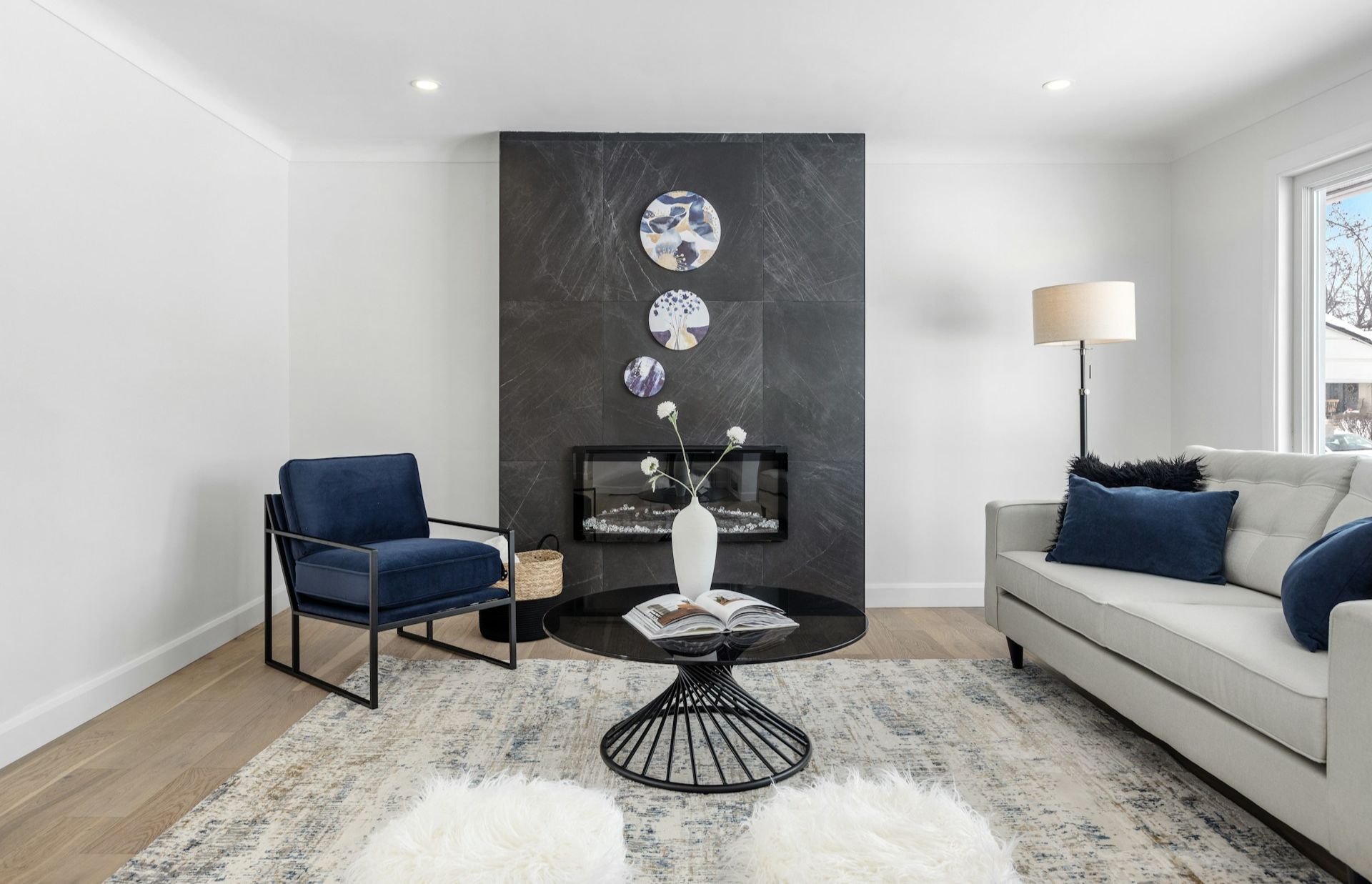clean, staged living room