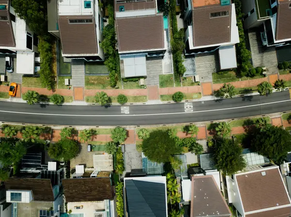 top view of a residential neighborhood