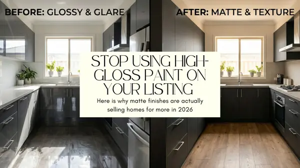 feature image of Stop using high-gloss paint on your listing, here is why matte finishes are actually selling homes for more in 2026