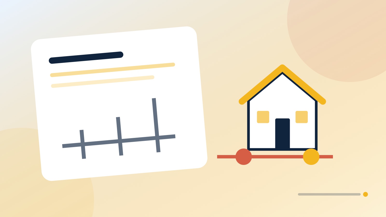 Fredericksburg property assessment records visualized as layered documents, a home, and a comparison scale.