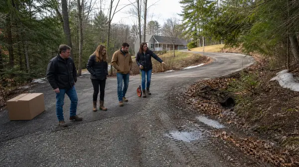 Buyers testing drainage and seasonal access on a Stafford driveway.