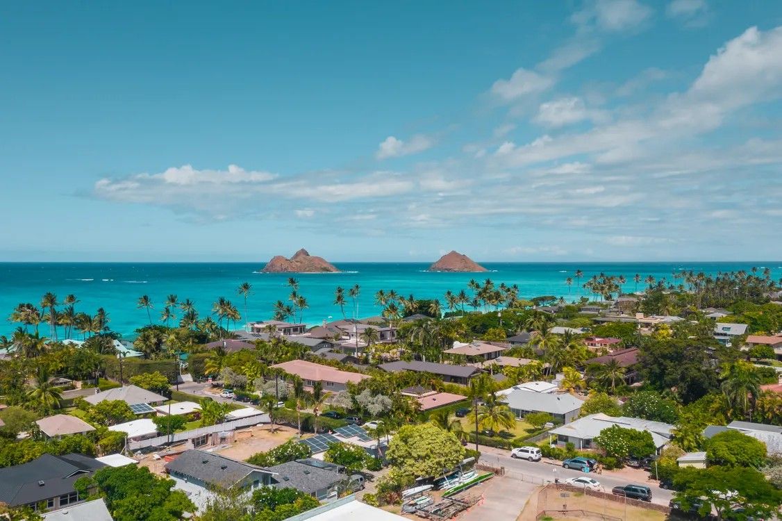 Aerial view of the Kailua coast