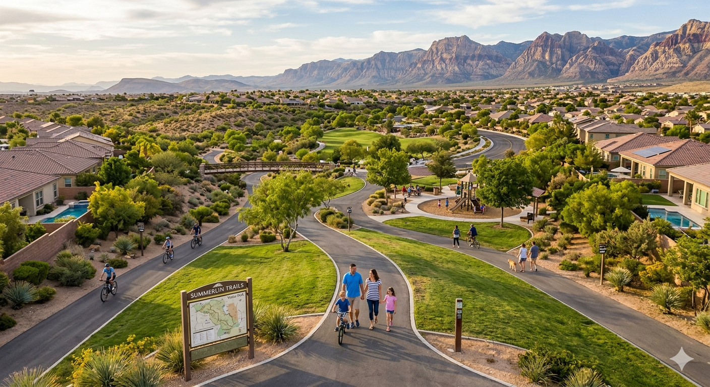 Summerlin trails aerial family recreation