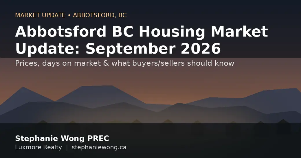 Abbotsford BC Housing Market Update: September 2026