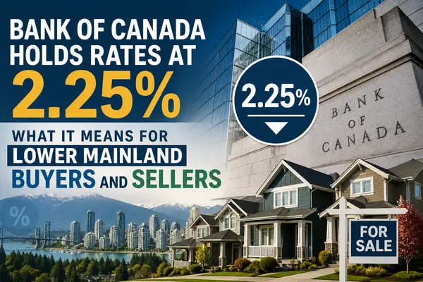 Bank of Canada Holds Rates at 2.25%: What It Means for Lower Mainland Buyers and Sellers