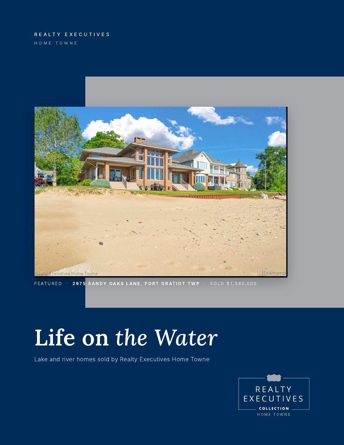 Life on the Water waterfront home brochure cover