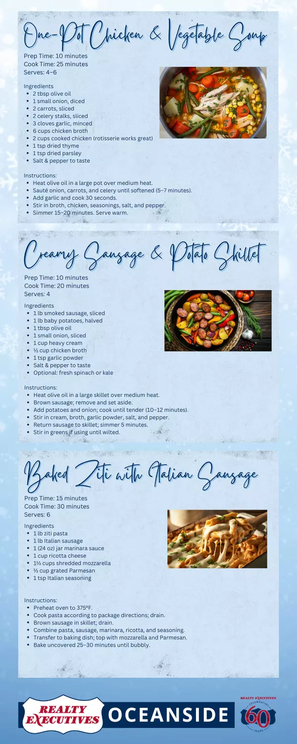 The Temperature is Dipping - Here are 3 Easy, Hearty Meals to Make!