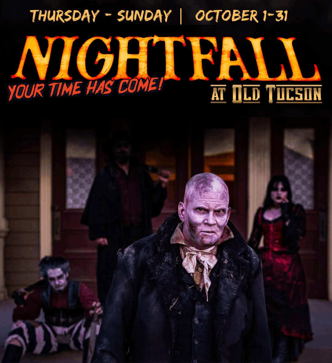 Nightfall at Old Tucson haunted attraction