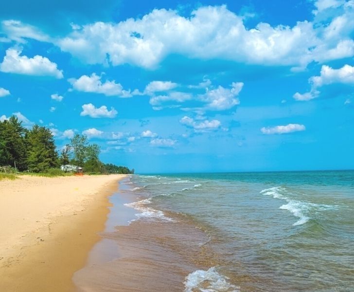  Lake Huron waterfront in St. Clair County, Michigan, near Fort Gratiot