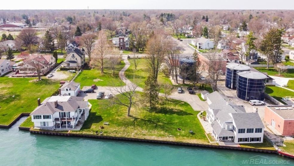 Waterfront homes along the St. Clair River in St. Clair County, Michigan