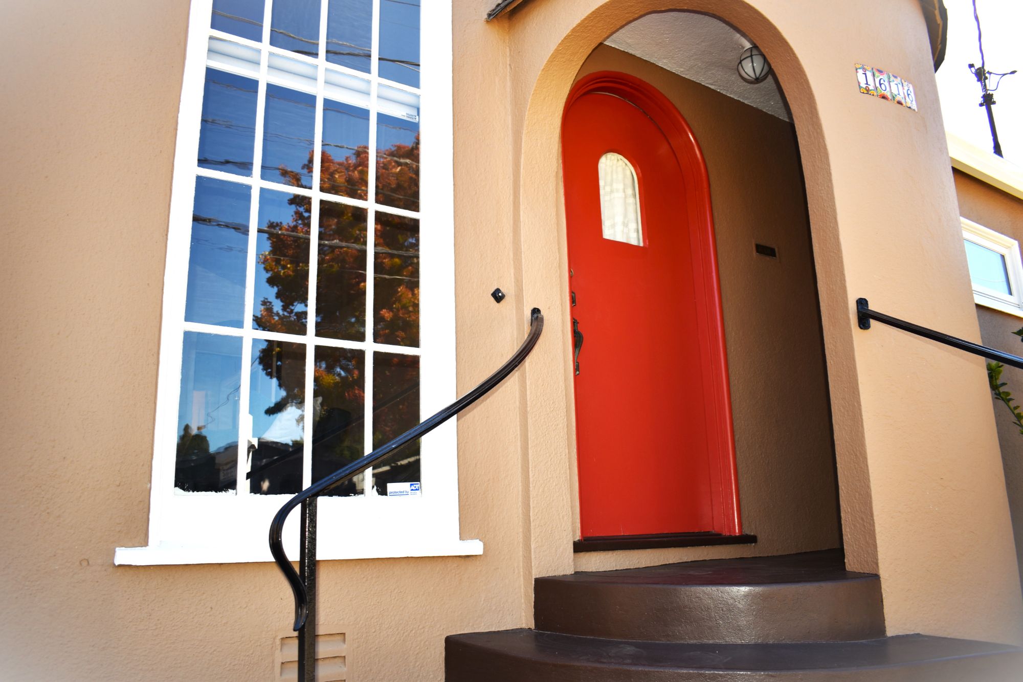 Front entry detail of 1616 Dwight Way, Berkeley — sold by Thomas-Chambers Company