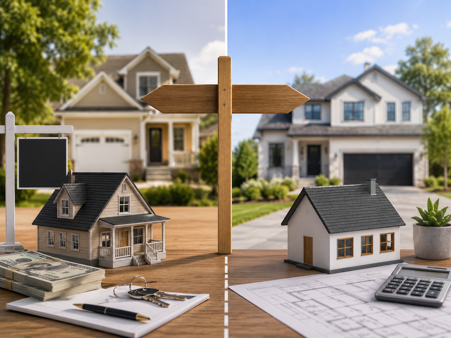 Selling before buying can reduce financial risk and unlock home equity, while buying first may offer convenience but often requires stronger financial qualifications and cash reserves.