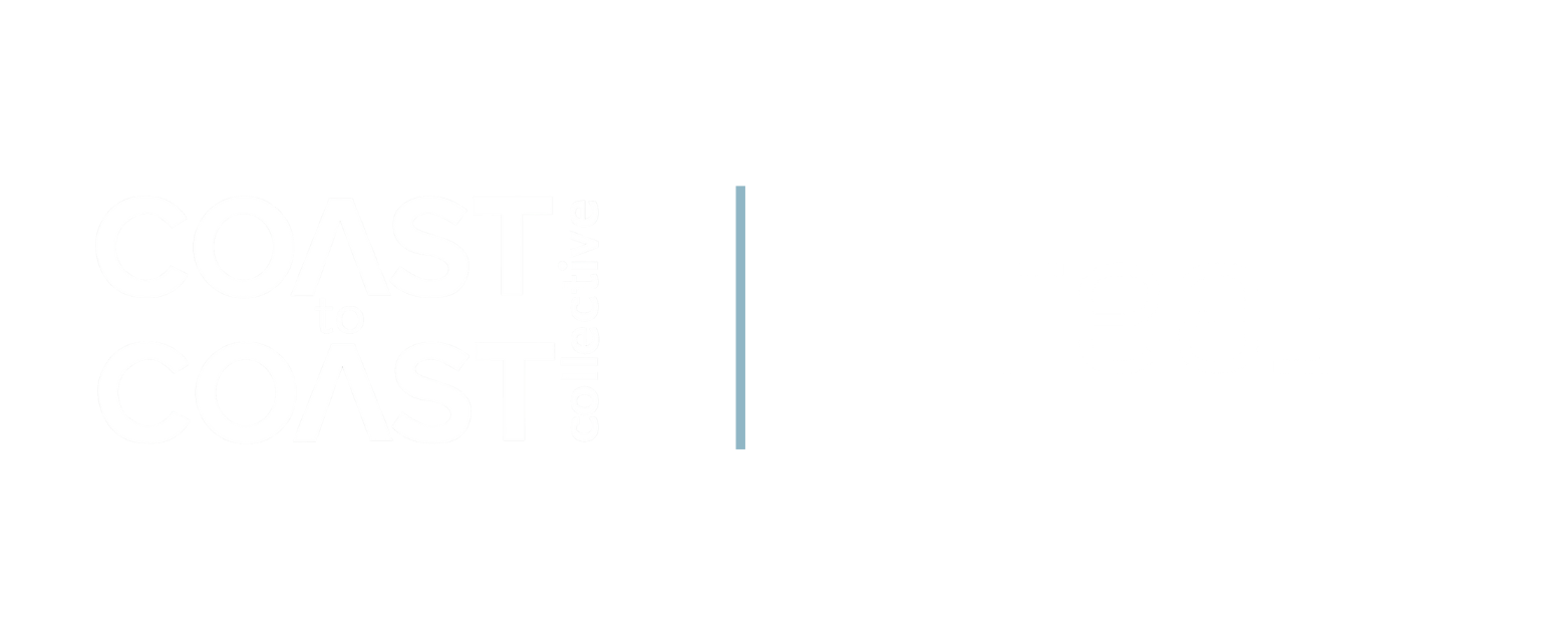 White Coast to Coast Collective and Real logo