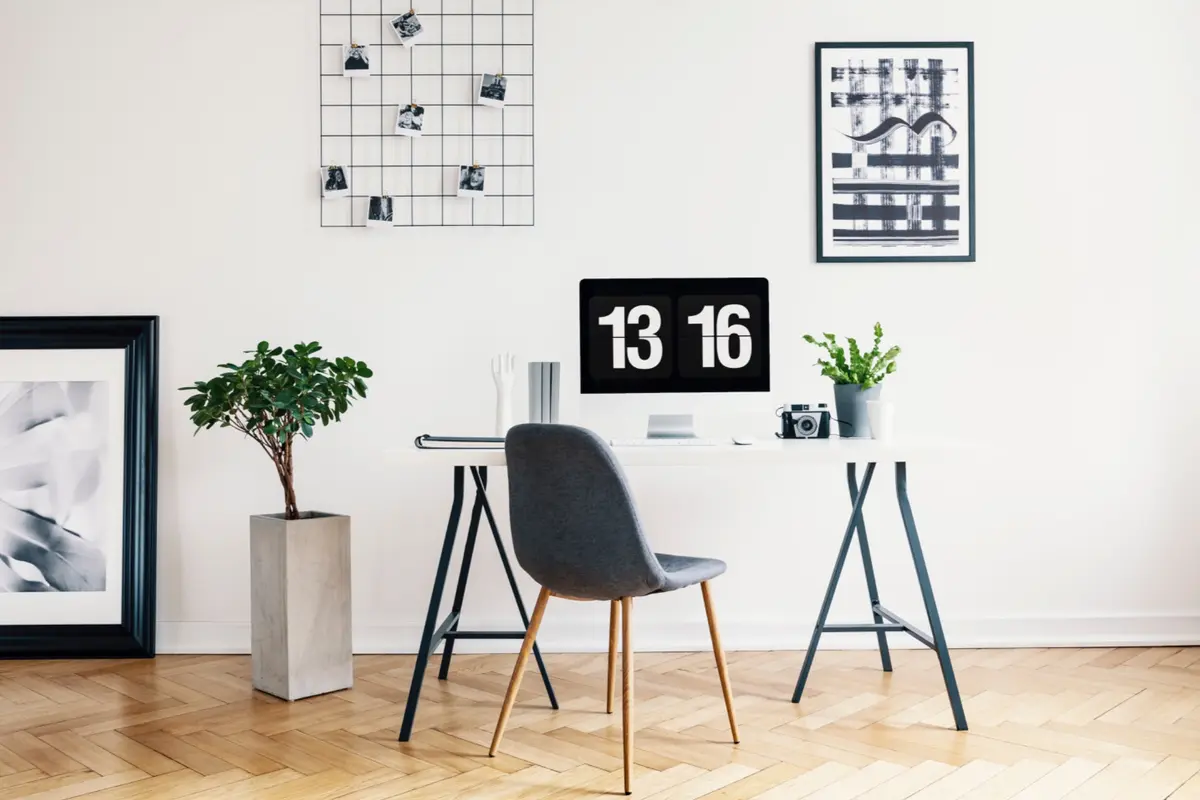 real-photo-of-a-modern-home-office-interior-with-will flanagan realty group