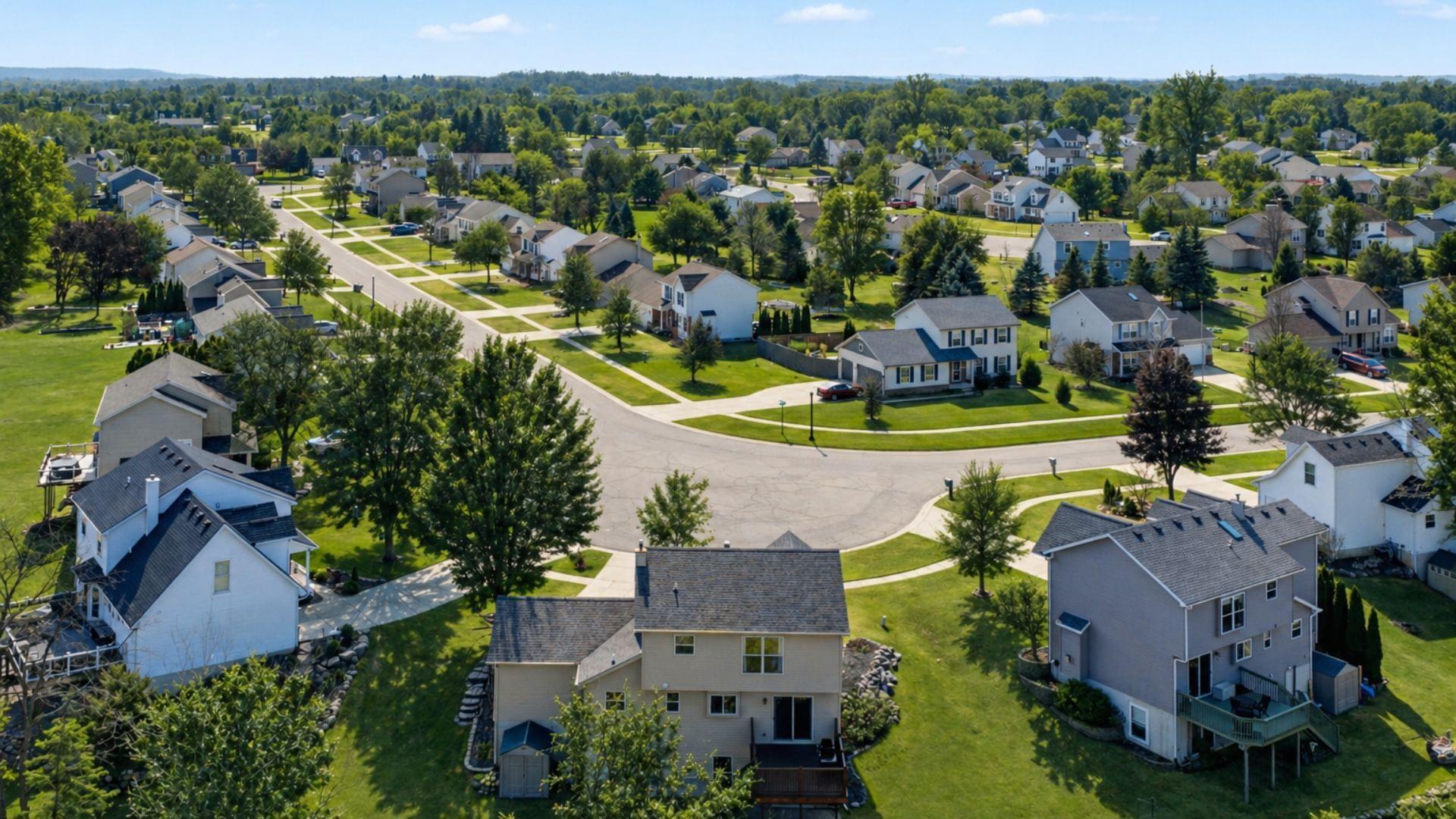 Beautiful residential neighborhood in Livingston County, Michigan