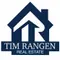 Tim Rangen Real Estate Logo: Stylized white "TR" and "Tim Rangen Real Estate" on dark blue house shaped background