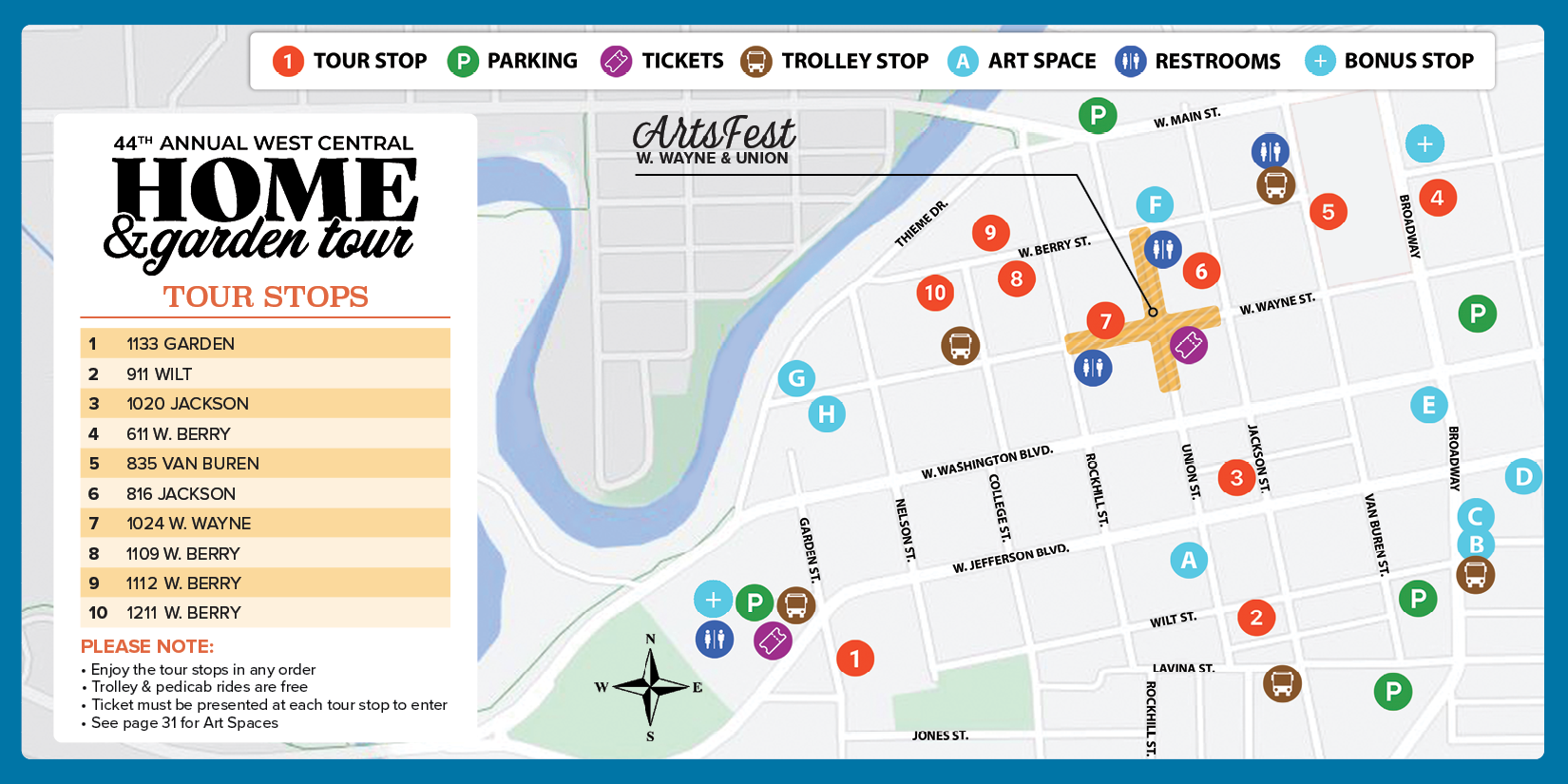 West Central Neighborhood Home Tour Map from 2026